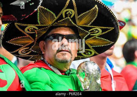 Samara Arena, Samara, Russia. 2nd July, 2018. FIFA World Cup Football, Round of 16, Brazil versus Mexico; Mexican fan Credit: Action Plus Sports/Alamy Live News Stock Photo