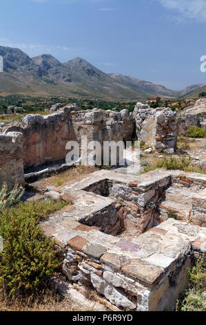 Remains of Paliopanghia Church, Platanos, Vathi Valley, Kalymnos, Dodecanese Islands, Greece. Stock Photo