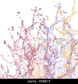 multicolor water splash pattern on white background, vector illustration Stock Vector