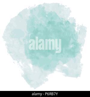 emerald green watercolor splash stain background pattern, vector illustration Stock Vector