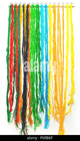 colorful woolen threads Stock Photo