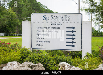 Santa Fe College, Gainesville, Florida is a former community college now offering select four-year degrees. Stock Photo