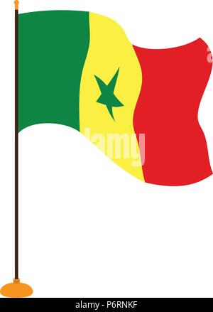 Isolated flag of Senegal Stock Vector