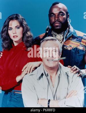 The A-Team TV Series 1983 - 1987 USA Created by Stephen J. Cannell, Frank Lupo Melinda Culea, George Peppard , Mr. T Stock Photo