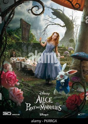 Alice in Wonderland Year: 2010  USA Director: Tim Burton Mia Wasikowska  Poster (Fr) Stock Photo