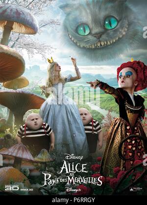 Alice in Wonderland Year: 2010  USA Director: Tim Burton Poster (Fr) Stock Photo