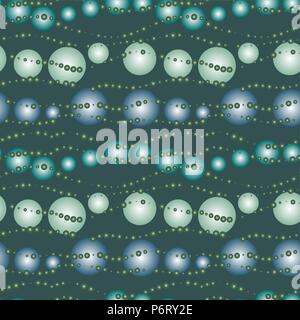 Vector seamless gradient bubble green pattern Stock Vector