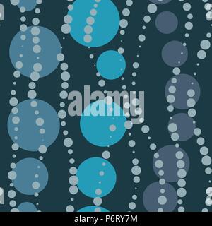 Vector seamless bubble underwater dsrk pattern Stock Vector