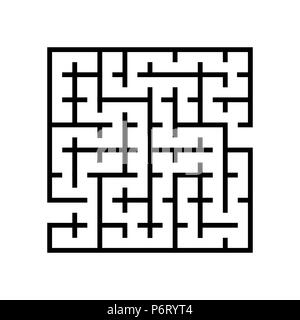Abstract maze vector. Labyrinths in shape of square isolated on white background - Vector iconic Illustration. Stock Vector