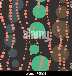 Vector seamless dark brown retro beads pattern Stock Vector