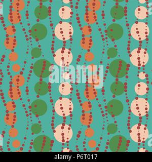 Vector seamless turqueois retro beads pattern Stock Vector