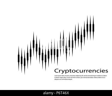 Graph of cryptocurrency. Graphics and analytics of cryptography. vector illustration Stock Vector