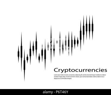 Graph of cryptocurrency. Graphics and analytics of cryptography. vector illustration Stock Vector