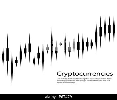 Graph of cryptocurrency. Graphics and analytics of cryptography. vector illustration Stock Vector