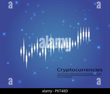 Graph of cryptocurrency. Graphics and analytics of cryptography. vector illustration Stock Vector