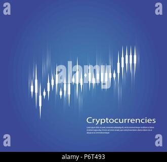 Graph of cryptocurrency. Graphics and analytics of cryptography. vector illustration Stock Vector
