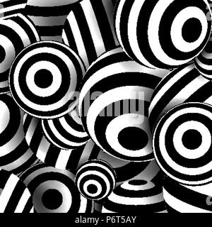 Balls Black Lines Vector. Geometrical Circles. Abstract Background. Abstract Illustration Stock Vector