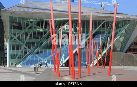 The Bord Gais Energy Theatre in Grand Canal Square, Dublin, Ireland. The theatre has regular performances of West End and Hollywood shows. Stock Photo