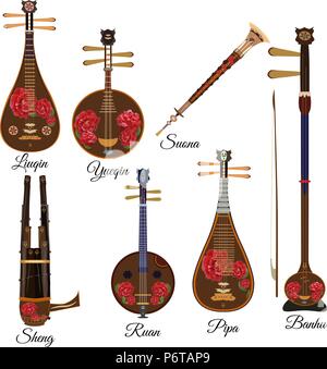 Vector set of chinese musical instruments Stock Vector Image & Art - Alamy