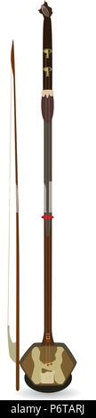 Vector chinese erhu isolated on white background Stock Vector