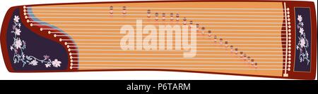 Vector illustration of chinese guzheng Stock Vector