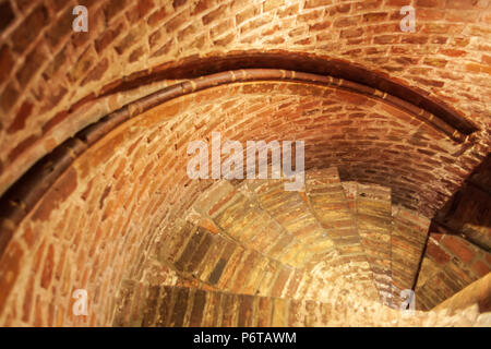 brick work in spiral staircase Stock Photo