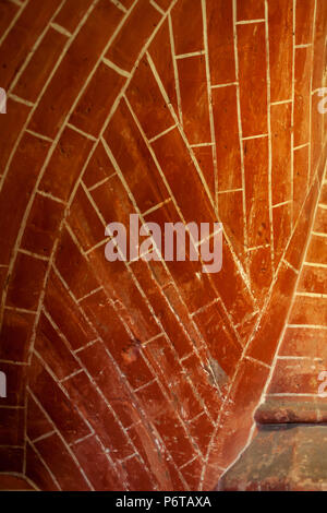 brick work in spiral staircase Stock Photo
