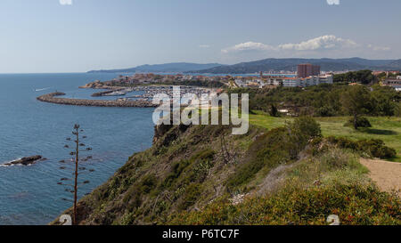 Beautiful bay in Costa Brava, village Palamos in Spain Stock Photo