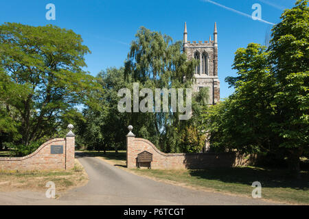 The Church of St John the Baptist in Cockayne Hatley Bedfordshire, thirteenth century. Typical English Church in a countryside setting. Stock Photo