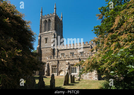 The Church of St John the Baptist in Cockayne Hatley Bedfordshire, thirteenth century. Typical English Church in a countryside setting. Stock Photo