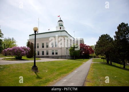 June 3, 2018- Wolfville, Nova Scotia: University Hall on the Acadia University Campus Stock Photo