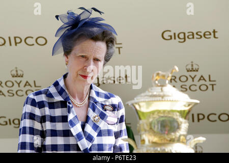 Royal Ascot, Portrait of HRH Princess Anne Stock Photo