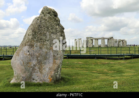 View of Stonehenge in Wiltshire, England, UK. UNESCO world heritage site Stock Photo