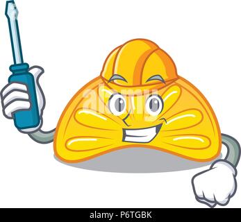 Automotive orange jelly candy mascot cartoon Stock Vector