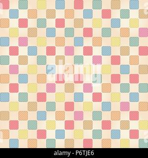 Vector illustration of seamless cute colorful checkers pattern Stock Vector