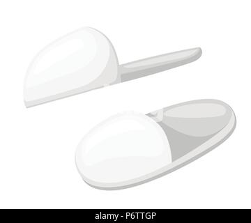 White home slippers. Hotel, spa slippers flat design. Vector illustration isolated on white background. Stock Vector