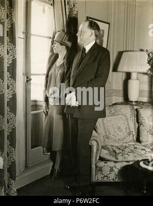US President Calvin Coolidge with his wife, USA 1931 Stock Photo