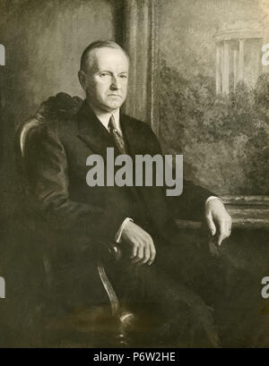 Portrait of US President Calvin Coolidge, USA 1931 Stock Photo