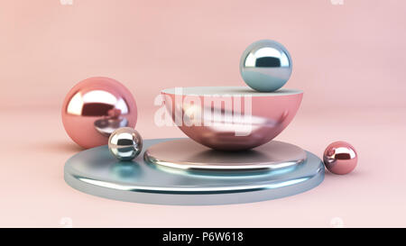 3d rendering of geometric shapes, abstract graphic design Stock Photo