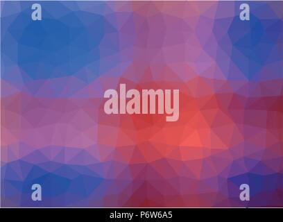 Abstract Background blue red color trianglify shape-Vector Illustration. Stock Vector