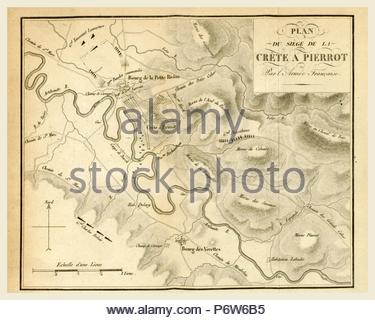 Plan, map the battle of Crete a Pierrot by the French army Stock Photo