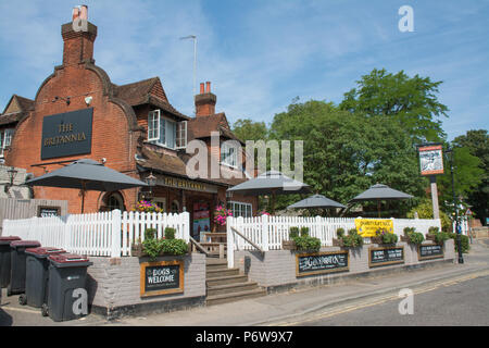 The Britannia public house in Guildford, Surrey, UK, near the River Wey Stock Photo
