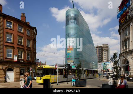 The National Football Museum is England’s national museum of football. It is based in the Urbis building in Manchester city centre, designed by Ian Si Stock Photo