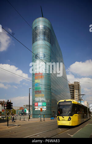 The National Football Museum is England’s national museum of football. It is based in the Urbis building in Manchester city centre, designed by Ian Si Stock Photo