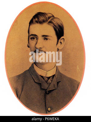 Portrait of the young Henry Lawson and his comments refer (Image P6WEJB) Stock Photo