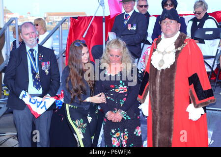 Mrs Marilyn Linton, widow of the late Clive Linton is presented with ...