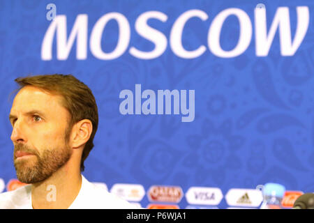 Spartak Stadium, Moscow, Russia. 2nd July, 2018. FIFA World Cup Football, England Press Conference; Gareth Southgate, Coach of England Credit: Action Plus Sports/Alamy Live News Stock Photo