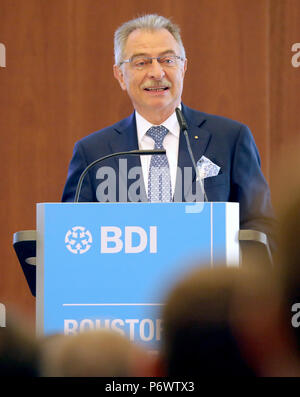 Germany, Berlin. 03rd July, 2018. Dieter Kempf, BDI President, gives a speech at the congress of the Federal Association of German Industry (BDI) on the supply of raw materials. Credit: Wolfgang Kumm/dpa/Alamy Live News Stock Photo