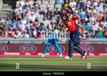 Manchester, UK. 3rd July 2018. Jos Butler of England in action during the 1st International T20 match between England and India at Old Trafford, Manchester, England on 3 July 2018. Photo by Brandon Griffiths. Credit: Brandon Griffiths/Alamy Live News Stock Photo