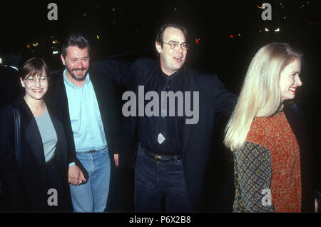 HOLLYWOOD, CA - JANUARY 12: (L-R) Actress Jan Hooks, guest, actor Dan Akroyd and actress Donna Dixon attend the 13th Annual National CableACE Awards on January 12, 1992 at the Pantages Theatre in Hollywood, California. Photo by Barry King/Alamy Stock Photo Stock Photo